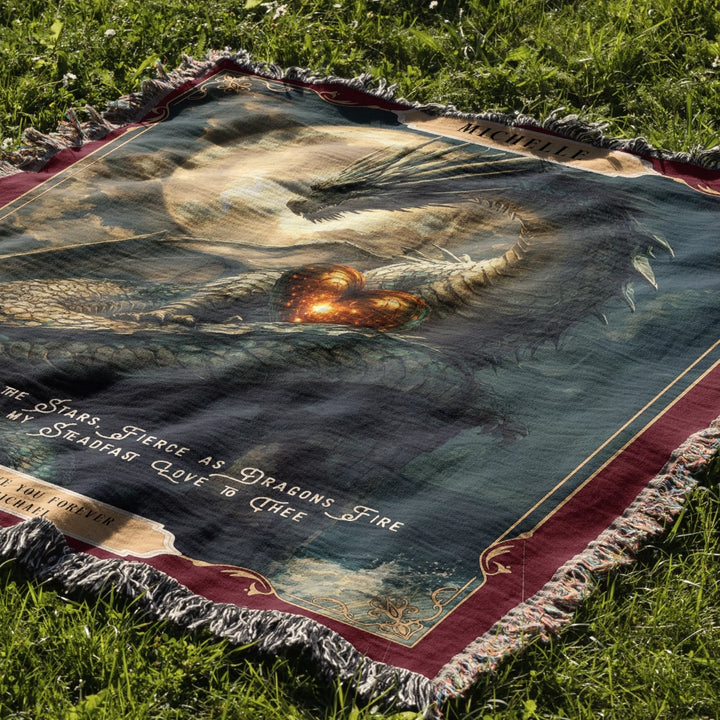 Fierce Love Dragon Personalized Heirloom Blanket - Eternal Moontides Edition