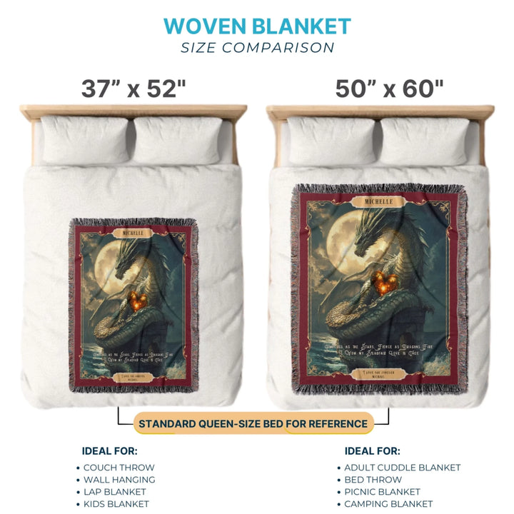 Fierce Love Dragon Personalized Heirloom Blanket - Eternal Moontides Edition