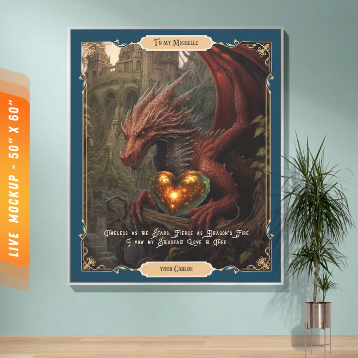 Fierce Love Dragon Personalized Heirloom Blanket - Crimson Guardian Edition