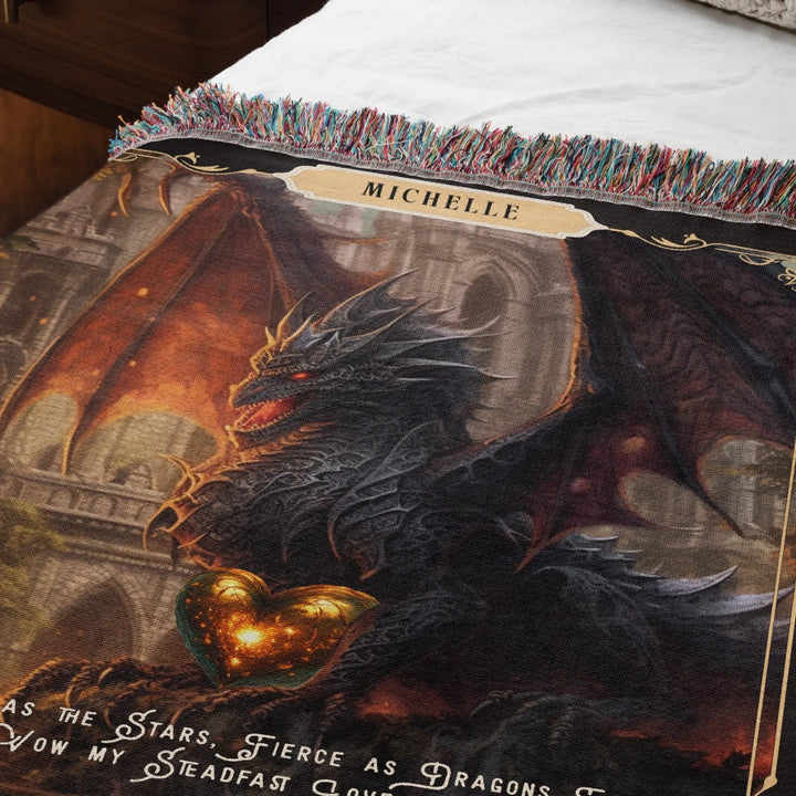 Fierce Love Dragon Personalized Heirloom Blanket - Inferno Reign Edition
