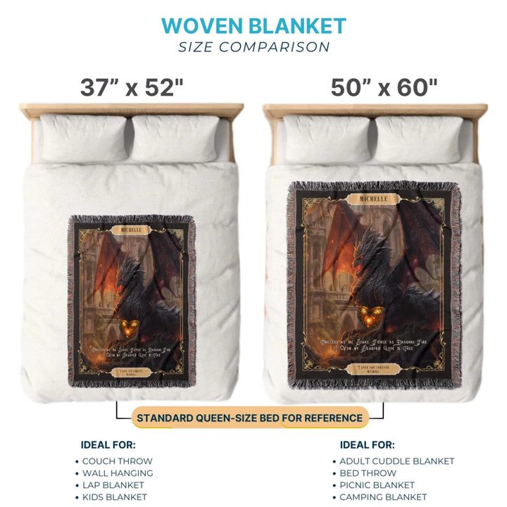 Fierce Love Dragon Personalized Heirloom Blanket - Inferno Reign Edition