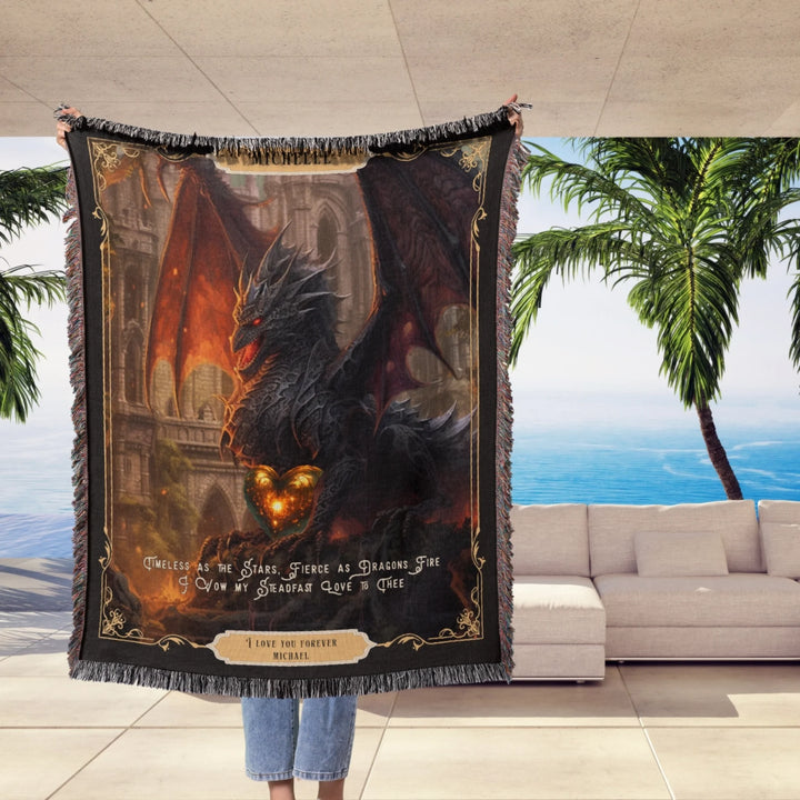 Fierce Love Dragon Personalized Heirloom Blanket - Inferno Reign Edition