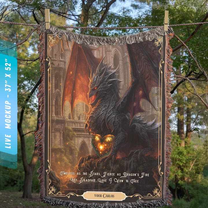 Fierce Love Dragon Personalized Heirloom Blanket - Inferno Reign Edition