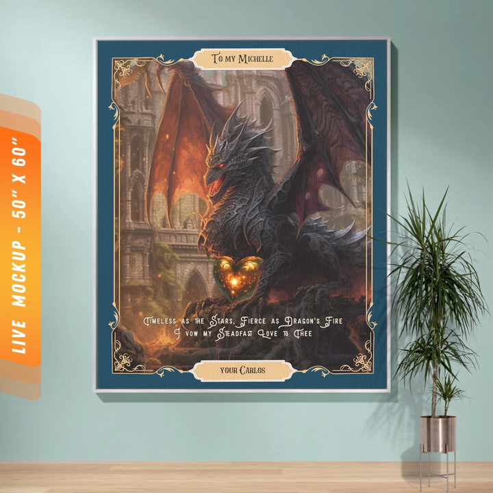 Fierce Love Dragon Personalized Heirloom Blanket - Inferno Reign Edition