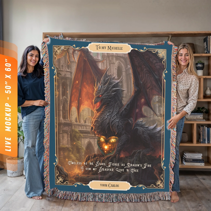 Fierce Love Dragon Personalized Heirloom Blanket - Inferno Reign Edition