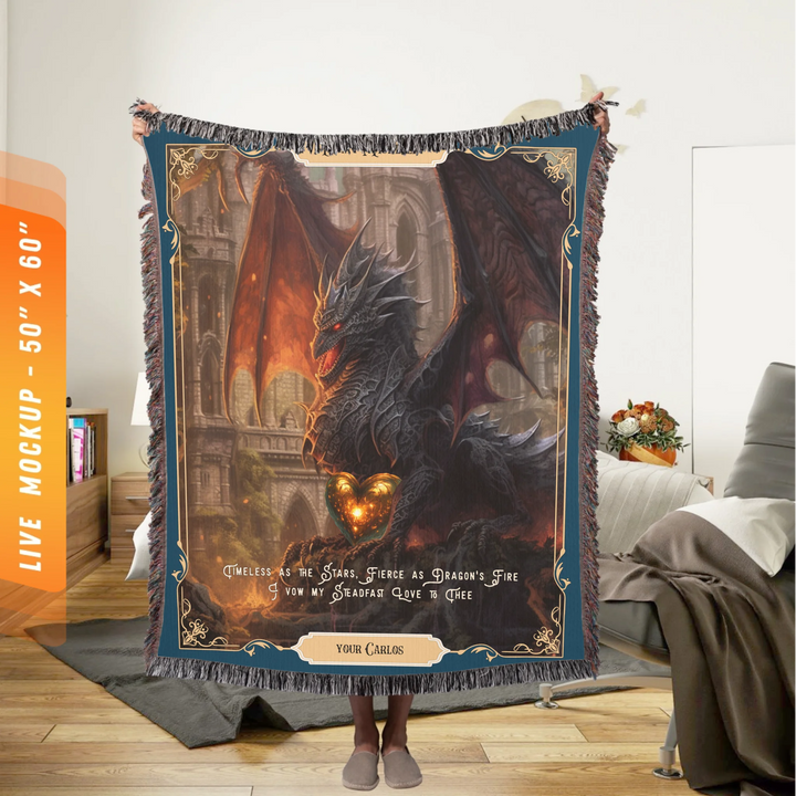 Fierce Love Dragon Personalized Heirloom Blanket - Inferno Reign Edition