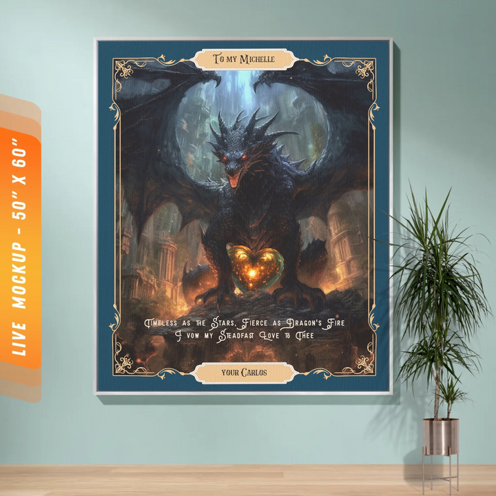 Fierce Love Dragon Personalized Heirloom Blanket - Cavern Sentinel Edition