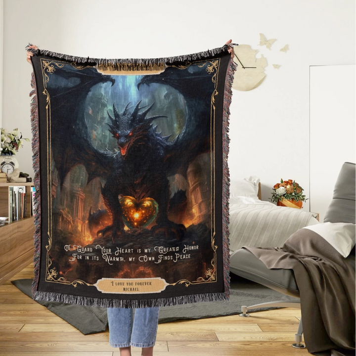 Fierce Love Dragon Personalized Heirloom Blanket - Cavern Sentinel Edition