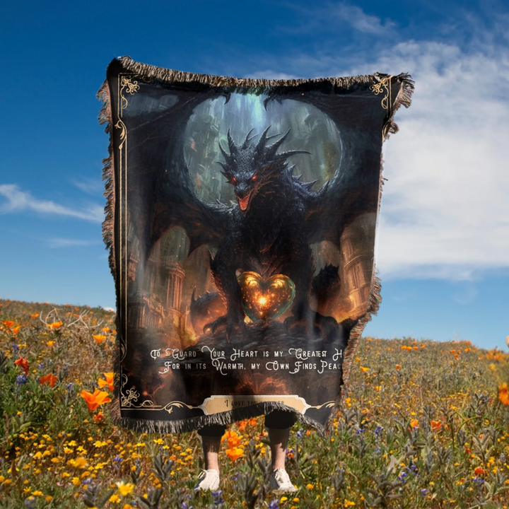 Fierce Love Dragon Personalized Heirloom Blanket - Cavern Sentinel Edition