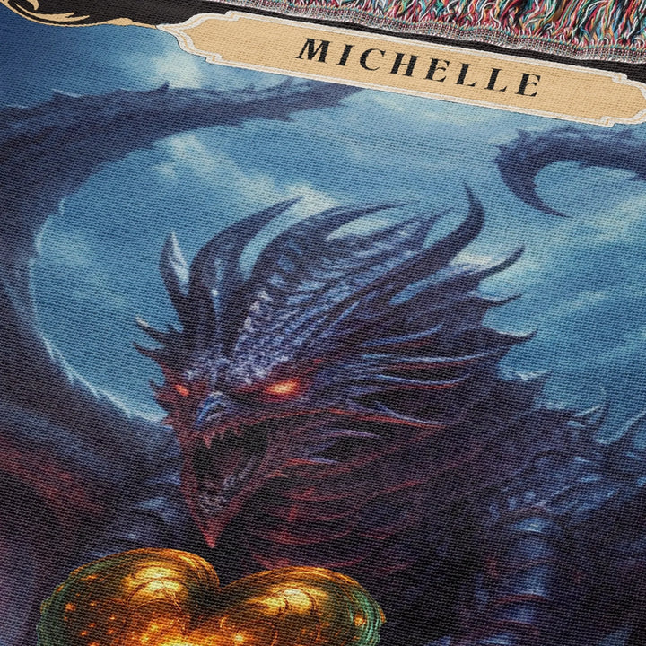 Fierce Love Dragon Personalized Heirloom Blanket - Moonveil Sentinel Edition