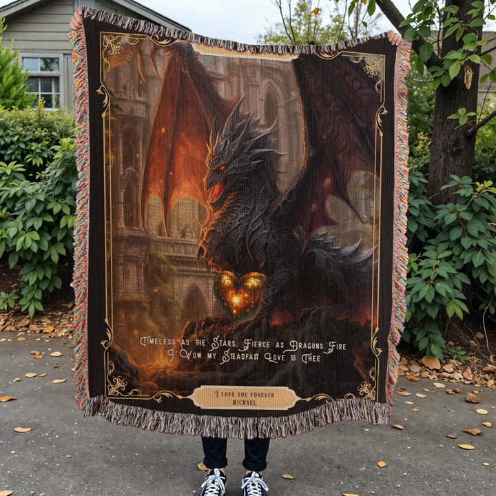 Fierce Love Dragon Personalized Heirloom Blanket - Inferno Reign Edition