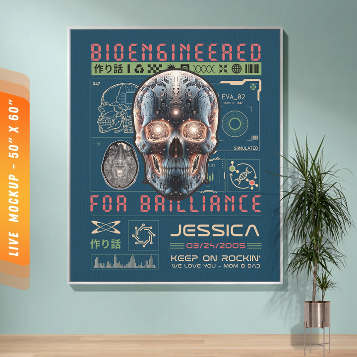 Bio-Engineered for Brilliance Personalized Heirloom Blanket - Cyborg Edition