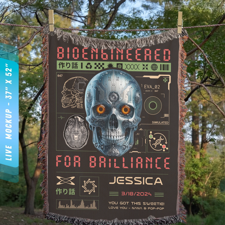 Bio-Engineered for Brilliance Personalized Heirloom Blanket - Cyborg Edition