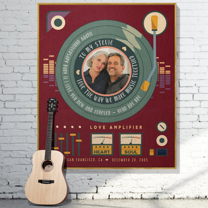 Vinyl Love Personalized Heirloom Blanket (with Photo)