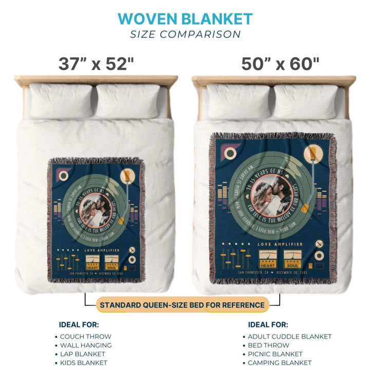 Vinyl Love Personalized Heirloom Blanket (with Photo)